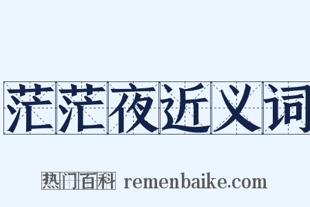 茫茫夜近义词是什么意思的图片